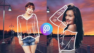BAJU TRANSPARAN | tutorial cara edit foto di picsart android terbaru