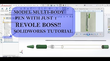 Revolve boss solidworks tutorial | Full multibody Pen