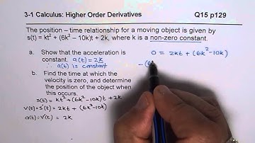 Q15 p129 Nelson MCV4U Higher Order Derivatives Application AP Calculus