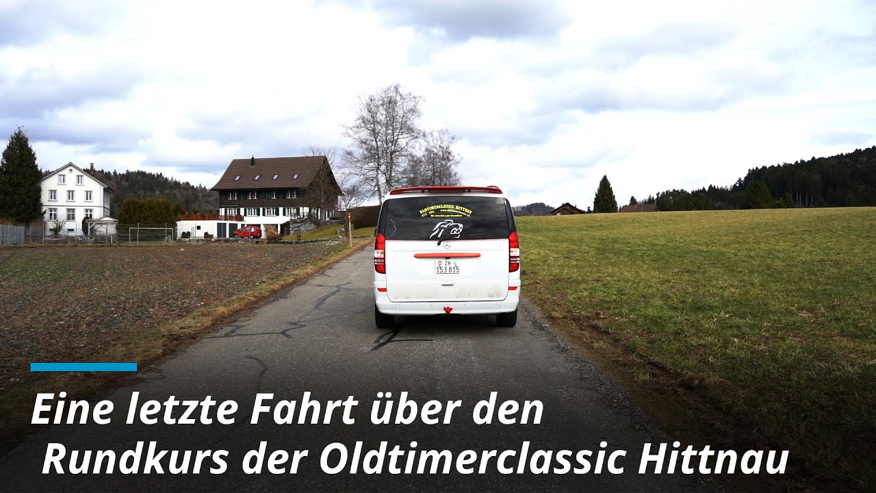 Eine letzte Fahrt über den Rundkurs der Oldtimerclassic Hittnau