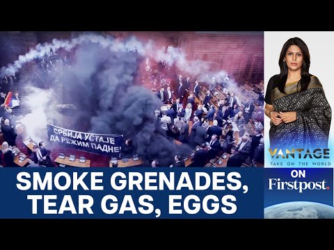 Serbian Lawmakers Set Off Flares, Smoke Grenades Inside Parliament | Vantage with Palki Sharma |N18G