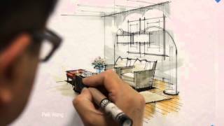 Tutorial - Hand Rendering, Interior, 160126Living Space INDS Lab