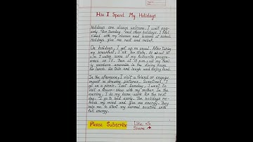 English Essay / How I spend My Holidays /👍