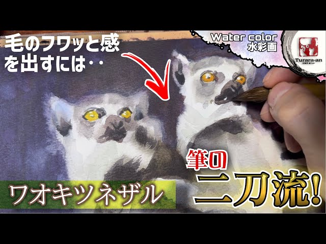 Watercolor Painting] Tips for Painting Fluffy Animal Fur! Easy for