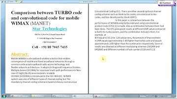 Comparison between TURBO code and convolutional