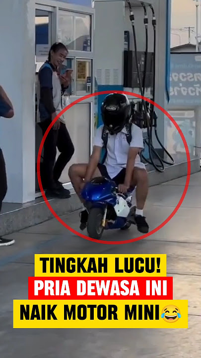 Aksi Kocak! Pria Ini Naik Motor Mini Ke Pom Bensin😂 #shorts #lucu