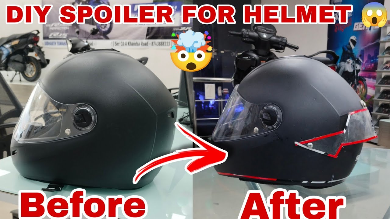DIY SPOILER ⛑️ modification 😱 SPOILER FOR HELMET 😱