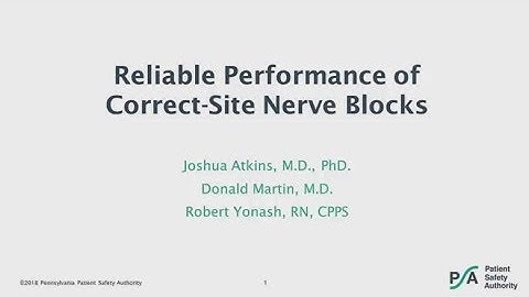 Reliable Performance of Correct-Site Nerve Blocks