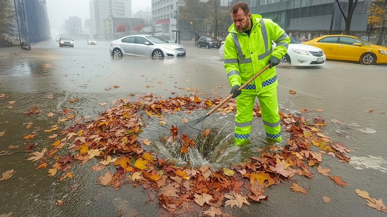 Unclogging a Giant Storm Drain After Torrential Rain - YouTube