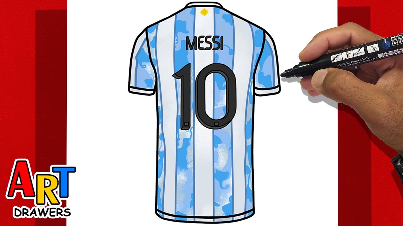 How to Draw MESSI Shirt 10 ARGENTINA - FIFA World Cup - Lionel ...