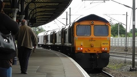 Trains at Retford  - East Coast - Grand Central - GBRf Convoy and Oliver Cromwell 22nd June 2013