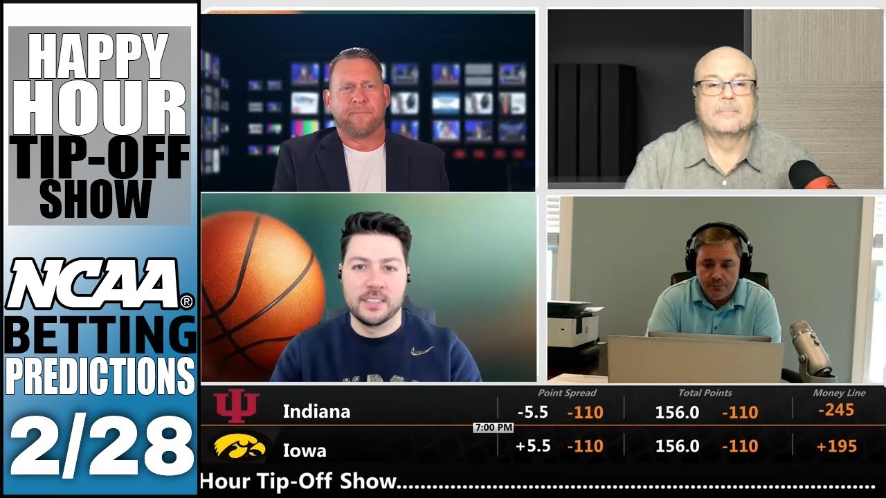 College Basketball Picks, Predictions and Odds | Happy Hour Tip-Off Show for February 28
