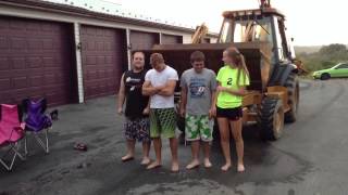 Evan Todd, Jon Harp, Bailey Johnson, and Abbey ALS Ice buck