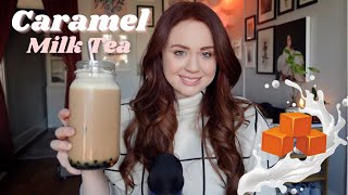 Easy Caramel Milk Tea With Boba!
