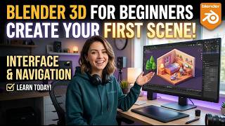 Blender 3D Design Tutorial for Beginners | Learn Interface, Navigation &amp; Create Your First Scene