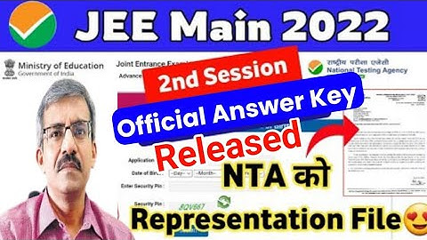 JEE Main Official Answer Key Released 2022🔥 | JEE Main 2022 Answer Key Release OUT | JEE Main Result