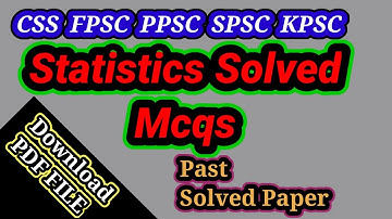 MCQs on Statistics || Solved paper of Statistics || statistics multiple choice questions and answers