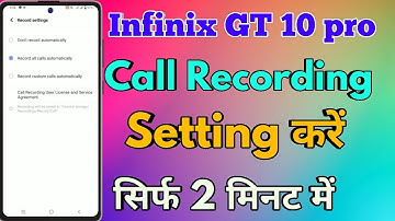 How To Auto Call Recording Infinix GT 10 pro | Infinix GT 10 pro Auto Call Recording