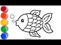 Fish Drawing for Kids 🐟 | Learn Colors & Easy 2D Animation 🎶 | Chuchu Draw TV