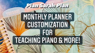 Monthly Planner Customization for Teaching Piano! AKA Notebook with Calendars!