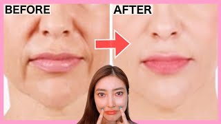 SMILE LINES, SAGGY JOWLS Facial Exercises (Nasolabial Folds/ Laugh Lines) Lift Up Saggy Cheeks!