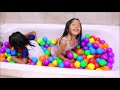 Kids Playing Bubbles in Bath Tub Ball Pit