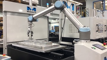 #MIDACO Automatic #PalletChanger with #UR10 #Cobot for Robot Applications and #CNC #Automation