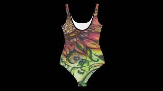 Youth Swimsuit - Orange Sunflowers 005 Design