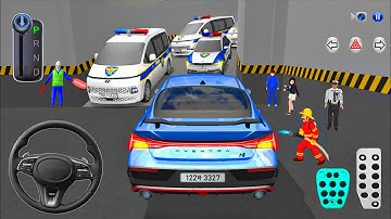 New Elantra N Car Stuck in Parking Garage with Police Cars🚘 3D Driving Class 2025 - Android Gameplay