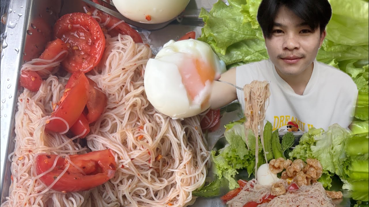 ตำชั่วขนมจีนน้ำปราร้า กับผักสดๆแคบหมูกรอบๆ จ๊วดจ๊าด คักหลาย