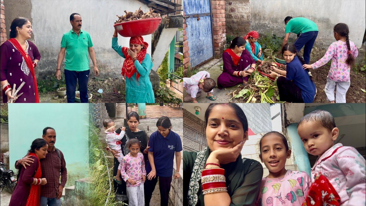 हमारे पापा आज दिल्ली चले गए 😔#twins #himachal #village 