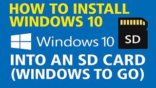 How to install windows 10 into an SD card - (windows to go) #windows10