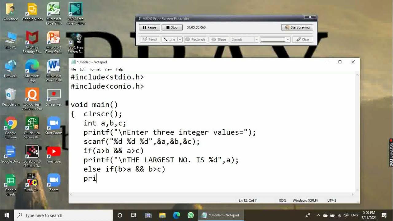 how to create a program to find largest of three number ? | Using else ...