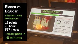 DIGIGAMMON in Action: Transcription of Bianco vs. Bogidar | 5th Merit Open Montenegro