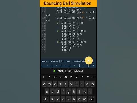 Bouncing Ball Simulation || python coding status 😍😜 #shorts # ...