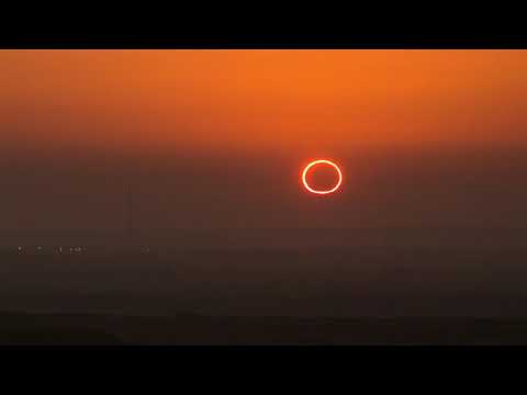 Annular eclipse at sunrise