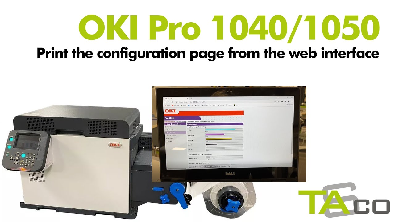 Print the configuration page from the web interface - Oki Pro 1040/1050