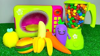 Satisfying Video l Mixing Rainbow Skittles Candy & Ball Slime With Squishy Fruit ASMR