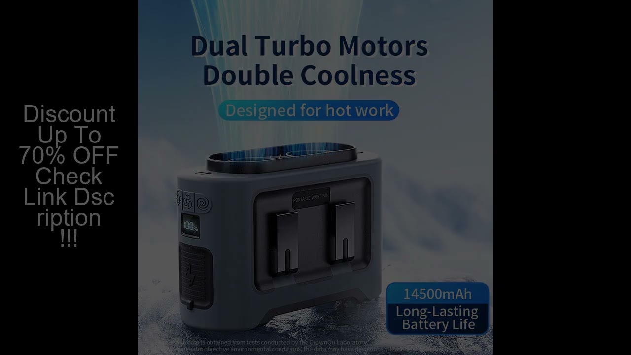 Socoolfan 14500mAh Outdoor Fan Portable Waist Hanging Neck Strong Dual Air Vents Fans for Travel Spo