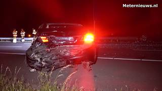 A28 uren afgesloten bij Rouveen door botsing auto's