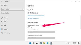 How to Show \ Enable Taskbar on Multiple Displays in Windows 11 screenshot 4