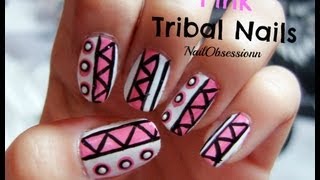 Pink Tribal Nail Art!