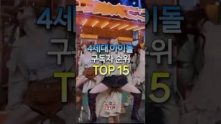 4세대 아이돌 구독자 순위 TOP15