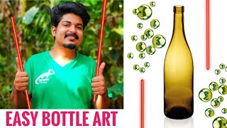 bottle art | bottle craft | bottle painting | bottle art simple | Green Toons