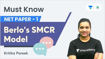 Berlo’s SMCR Model | NET Paper 1 | Kritika Pareek | Unacademy UGC NET