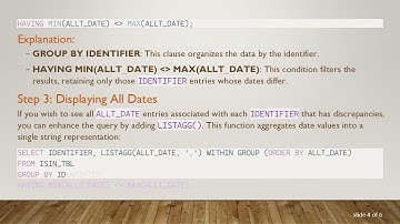 How to Use GROUP BY to Check for Different Dates in Oracle SQL