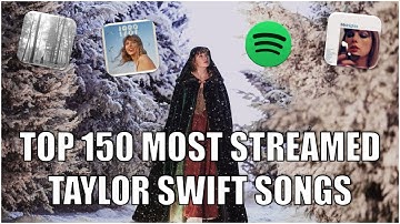 Top 150 Most Streamed Taylor Swift