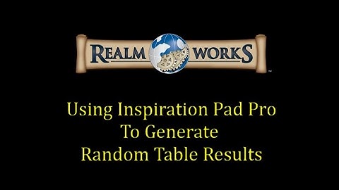 Using Inspiration Pad Pro To Generate Random Table Results