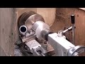 Machining home cast aluminium round stock from a tin can