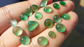 Lot Of 18 Transparent Gl Like Jadeite Jade Cabochon